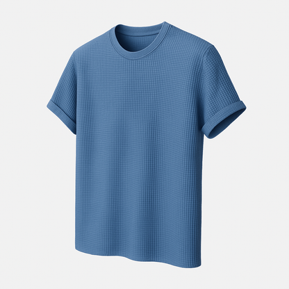 T-shirt heren wafel katoen ademend korte mouw – Aart