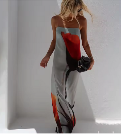 Strapless zomerjurk voor dames met opvallende print – Avanelys