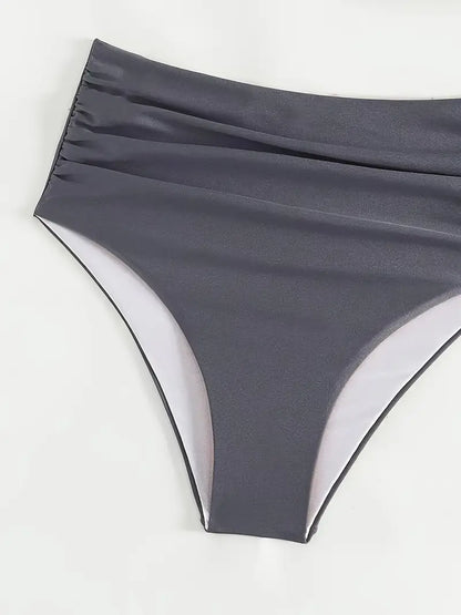 Satijnen Bikiniset Één-Schouder met Volant – Noralisse