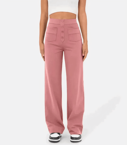 Hoge taille broek met knopen voor dames – Naomi