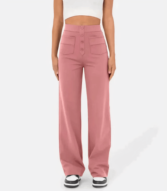 Hoge taille broek met knopen voor dames – Naomi