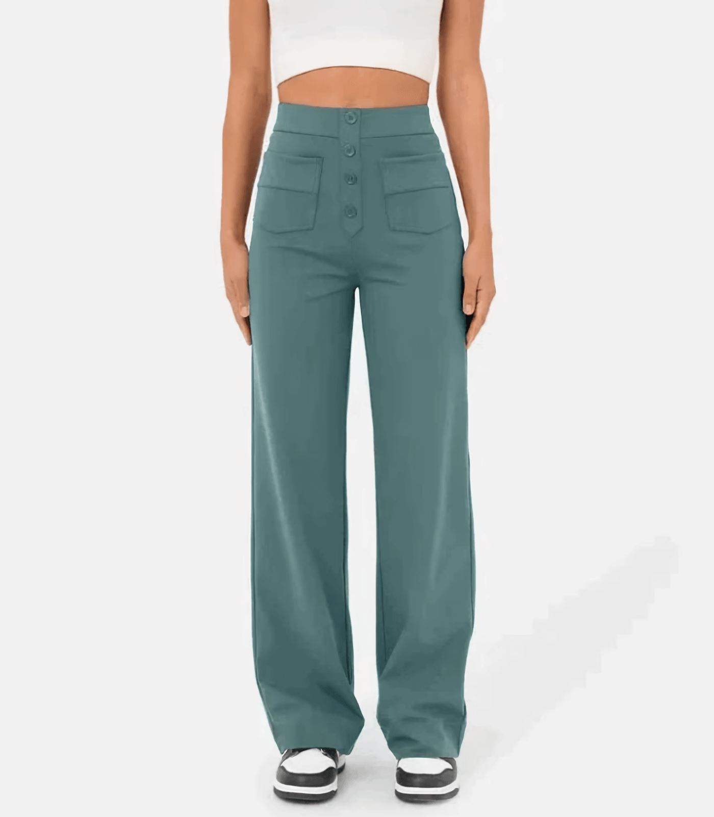 Hoge taille broek met knopen voor dames – Naomi