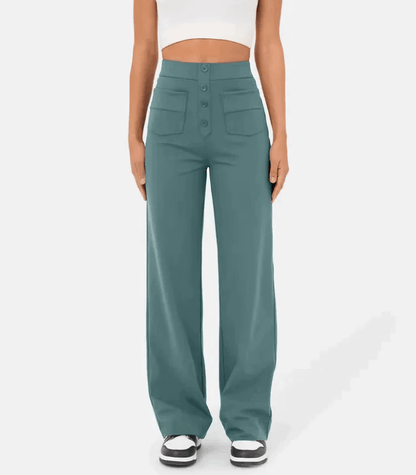 Hoge taille broek met knopen voor dames – Naomi