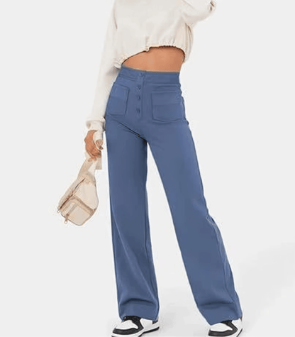 Hoge taille broek met knopen voor dames – Naomi