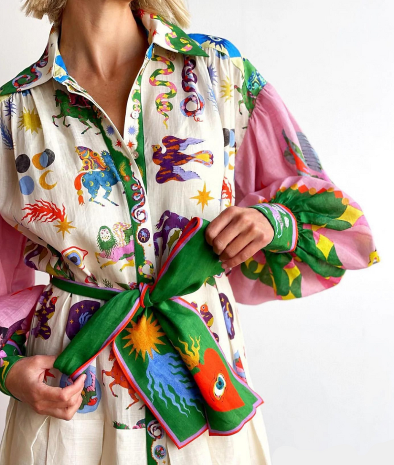Volumineuze zomerjurk met speels patroon – Claudia