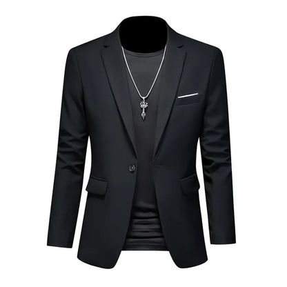 Heren Blazer Slim Fit Eén Knoop Formele Kleding – Milan