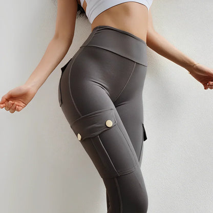 Dames leggings met hoge taille en zakken – Sweynie