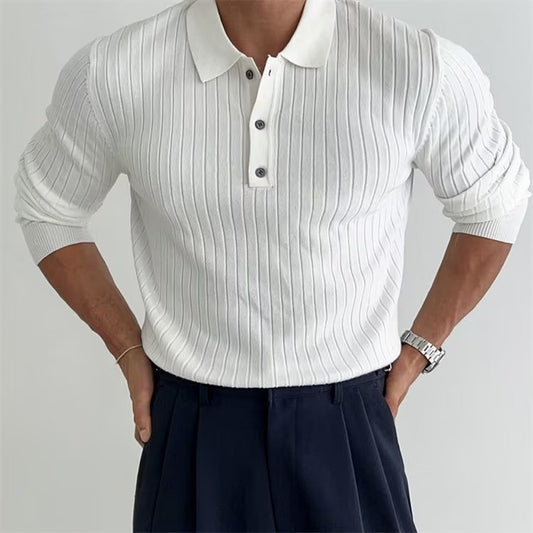 Slim Fit Lange Mouwen Polo Shirt Heren – Christian