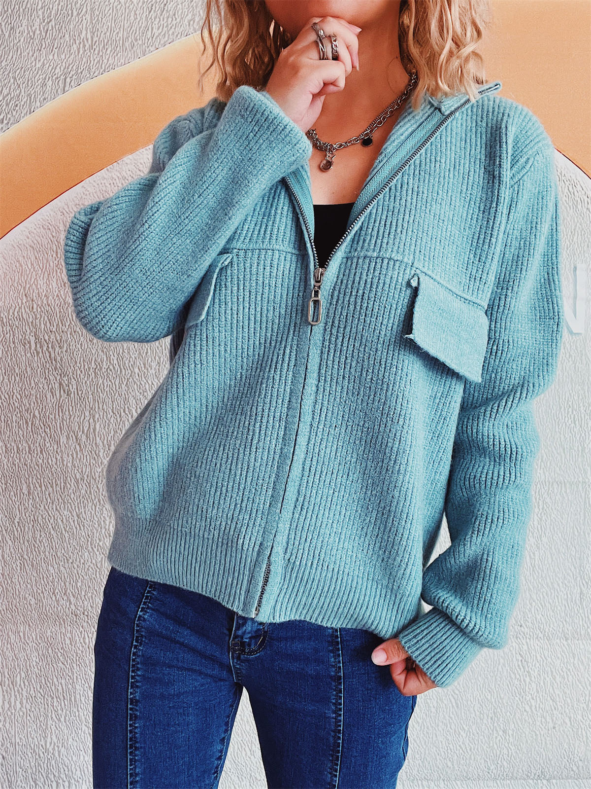Comfortabele dames cardigan met rits – Julia
