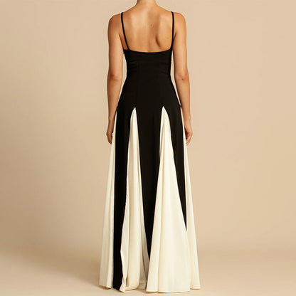 Maxi A-lijn feestjurk met contrastdetails dames – Lyra