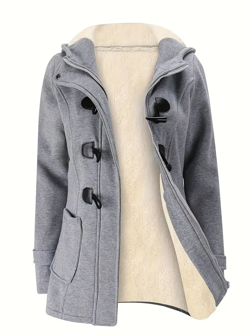 Warme winterjas met bontvoering en capuchon – Isabella