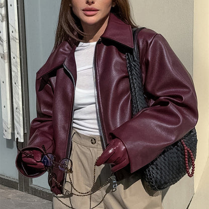 Leren Jas Met Zipper Voor Dames - Emily