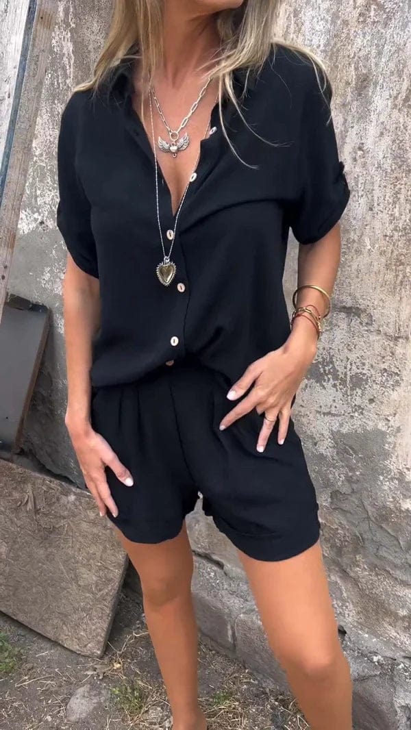 Linnen Katoenen Blouseset Dames Lente Zomer – Ferona