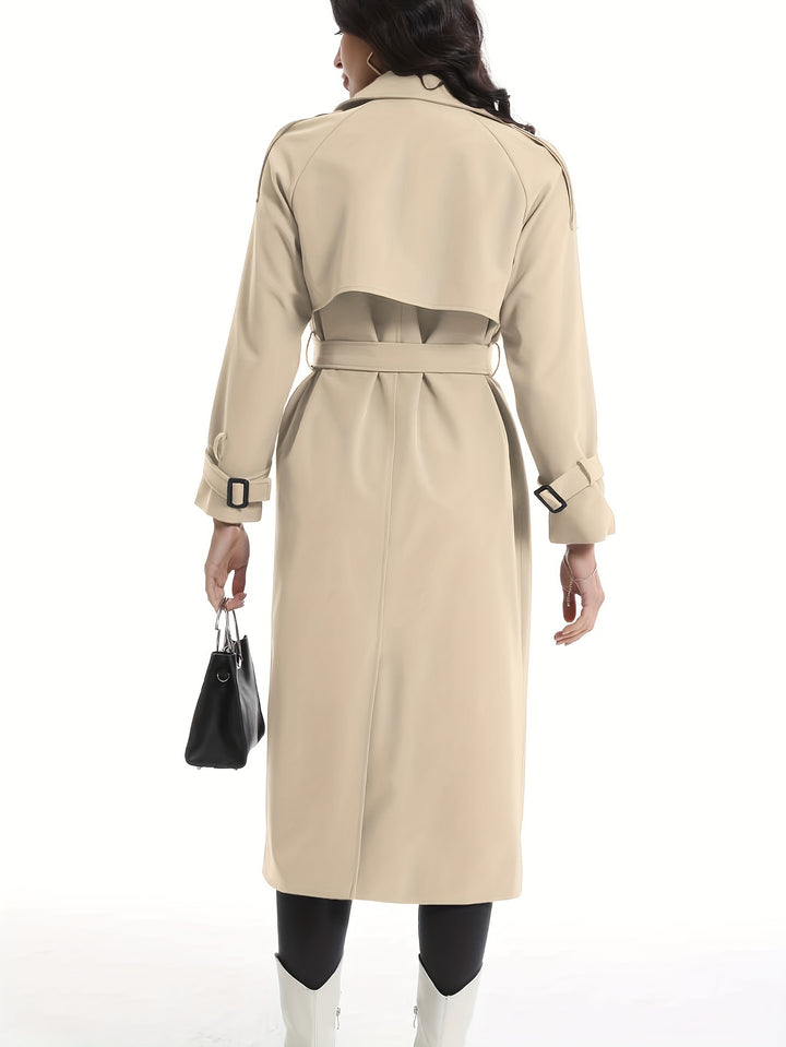 Lange dubbelzijdige trenchcoat met riem – Mila