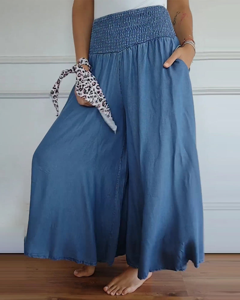 Damesbroek met hoge taille en wijde pijpen – Mira