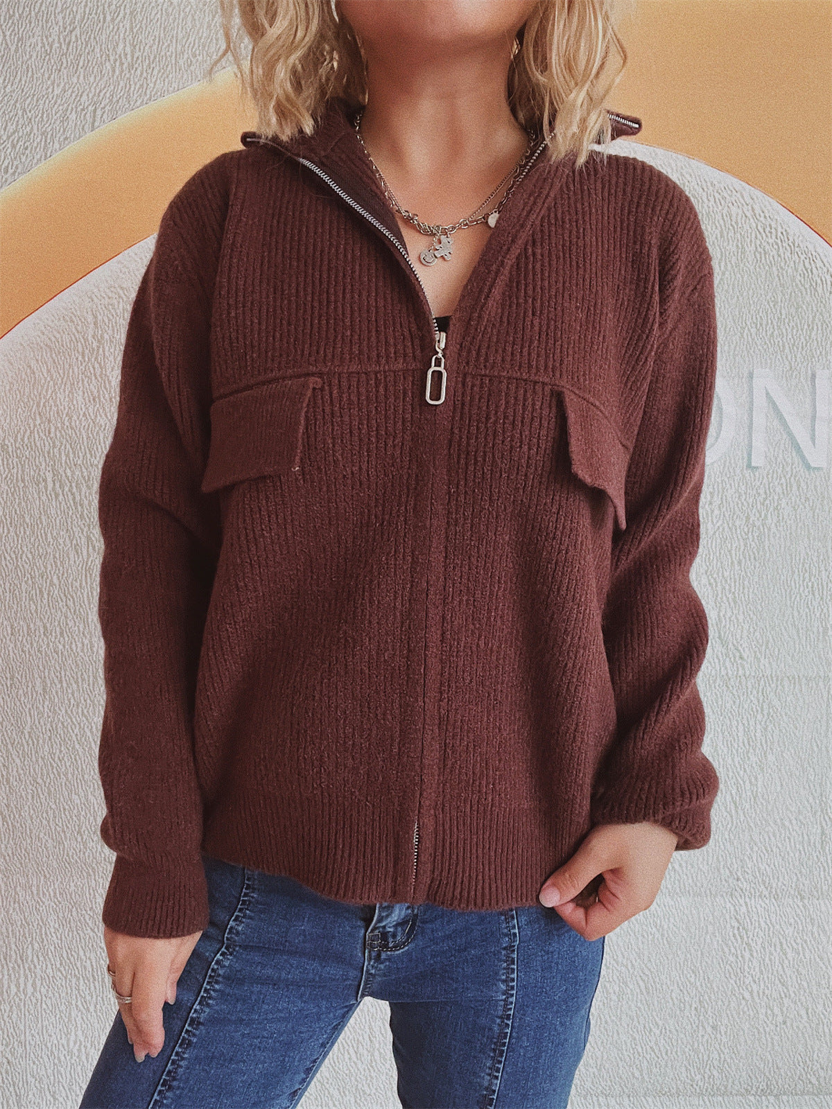 Comfortabele dames cardigan met rits – Julia