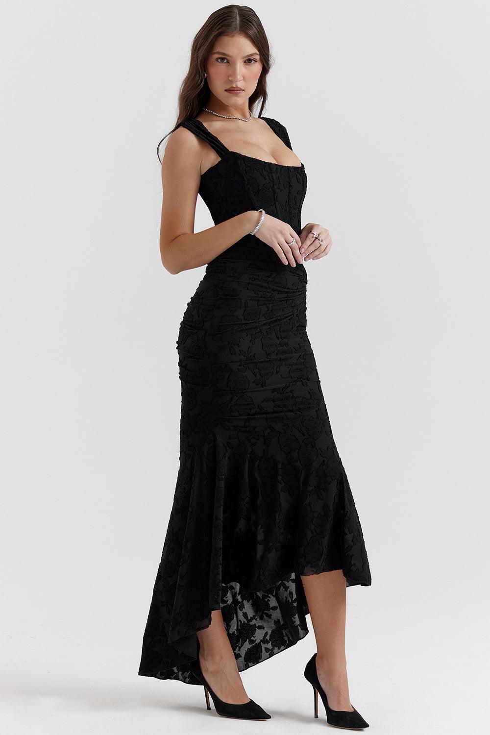 Getextureerde maxi-jurk met elegante uitstraling – Valeria