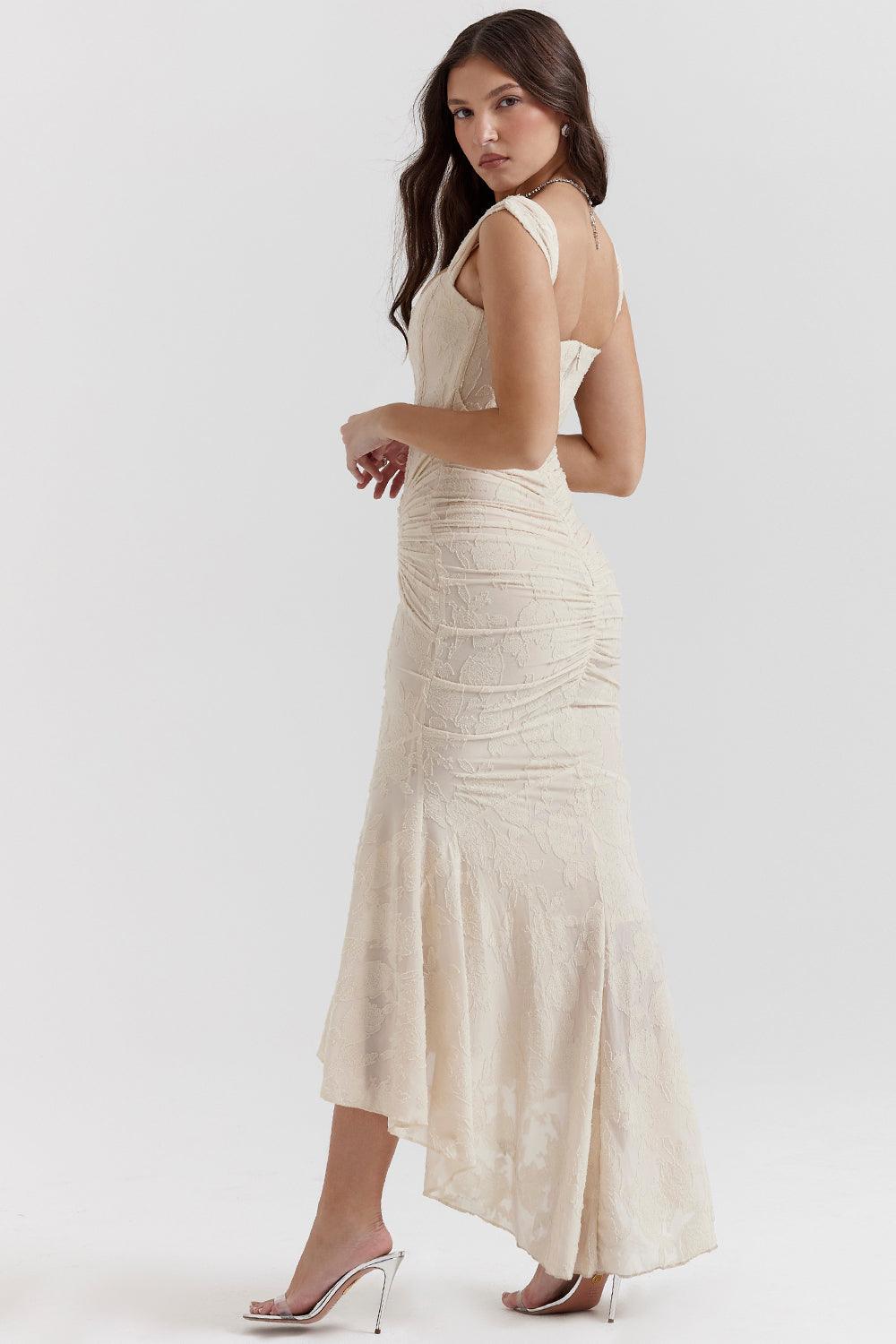 Getextureerde maxi-jurk met elegante uitstraling – Valeria