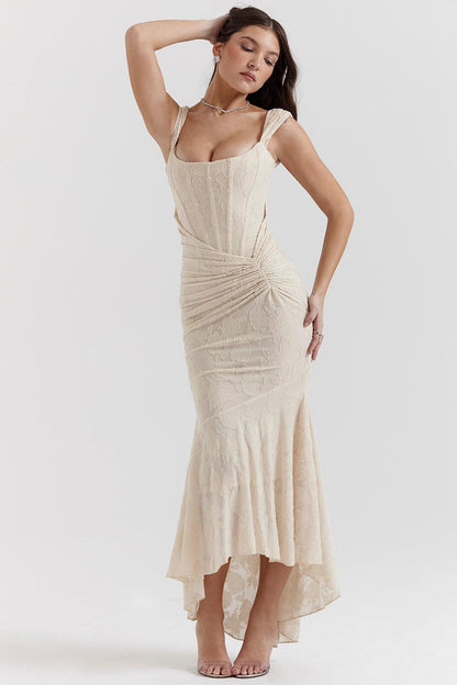 Getextureerde maxi-jurk met elegante uitstraling – Valeria