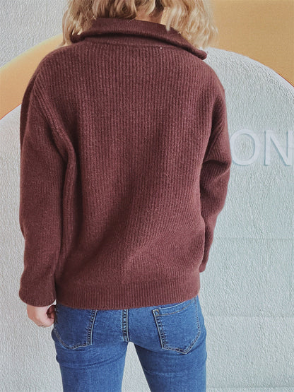 Dames cardigan sweater met rits en comfortabele pasvorm – Emma