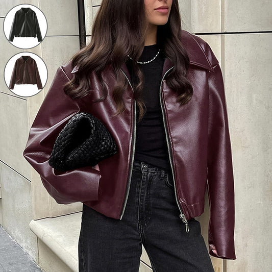 Leren Jas Met Zipper Voor Dames - Emily
