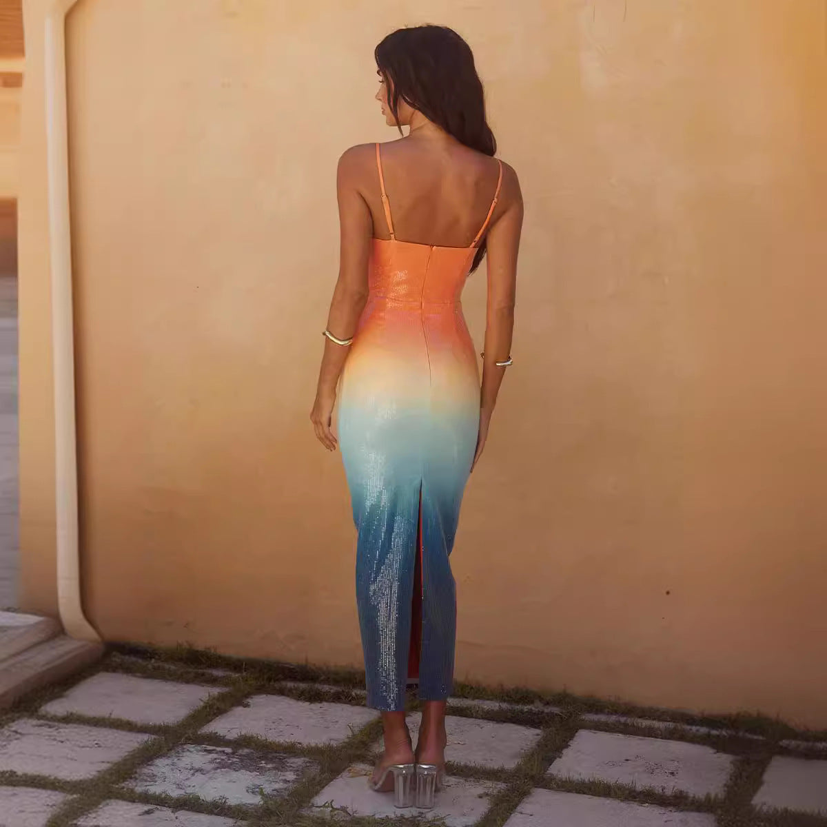 Midi Jurk - Ombre Sunset