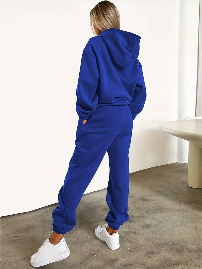 Comfortabele Polyester Joggingpak en Hoodie Set - Eline