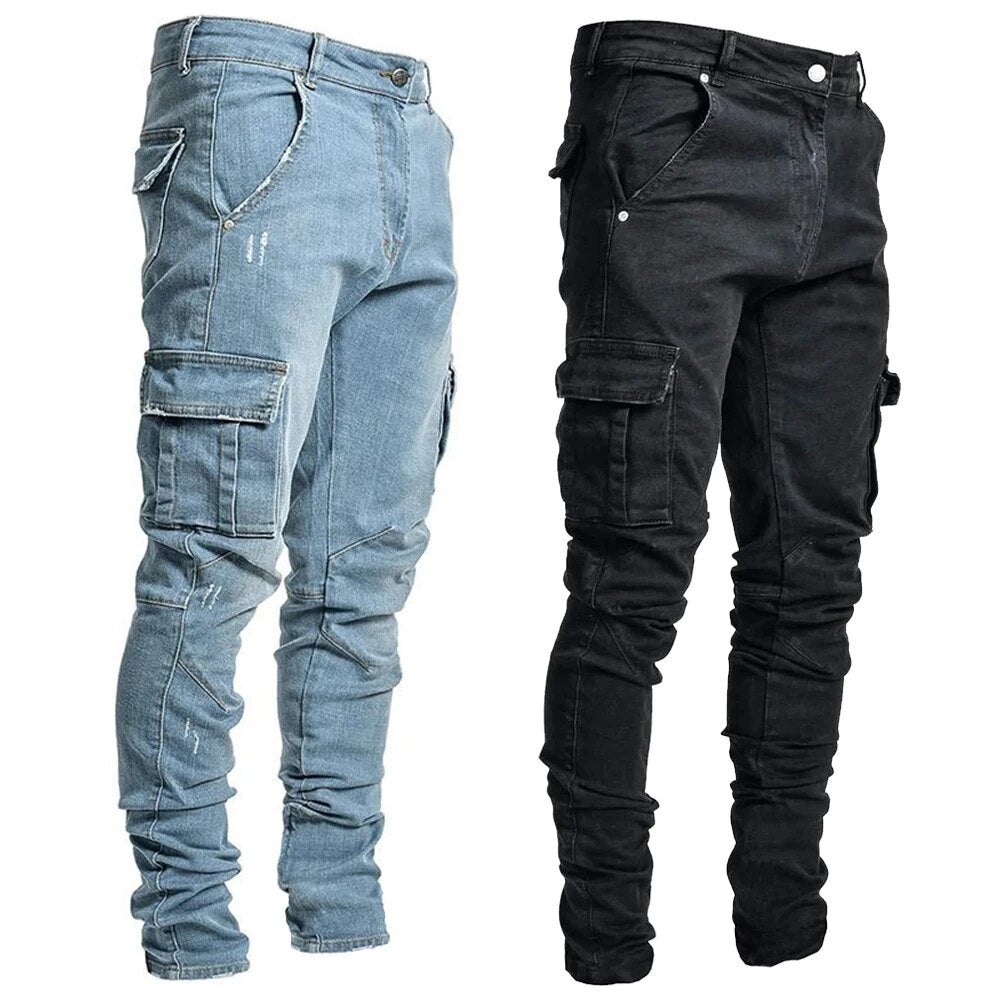 Comfortabele Stretchy Denim Cargo Broek met Zakjes voor Heren - Levi