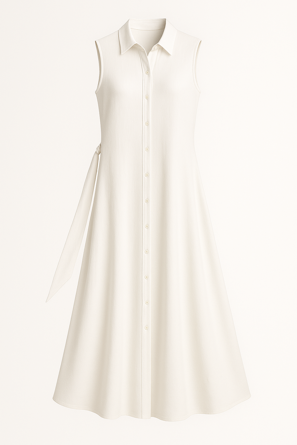 Shirt-style midi-jurk met strikdetail – Lara