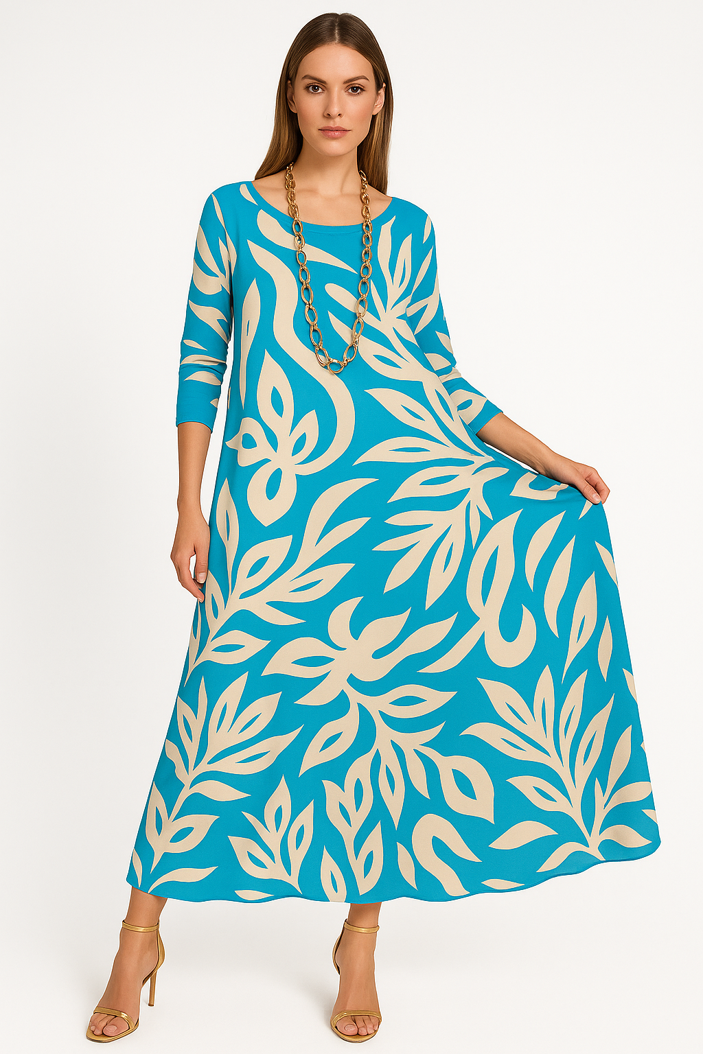 Maxi-jurk met print en ontspannen pasvorm – Mara