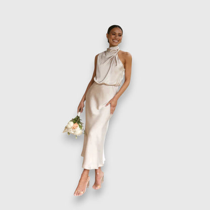 Midi feestjurk dames elegant flatterend chic – Lurevina