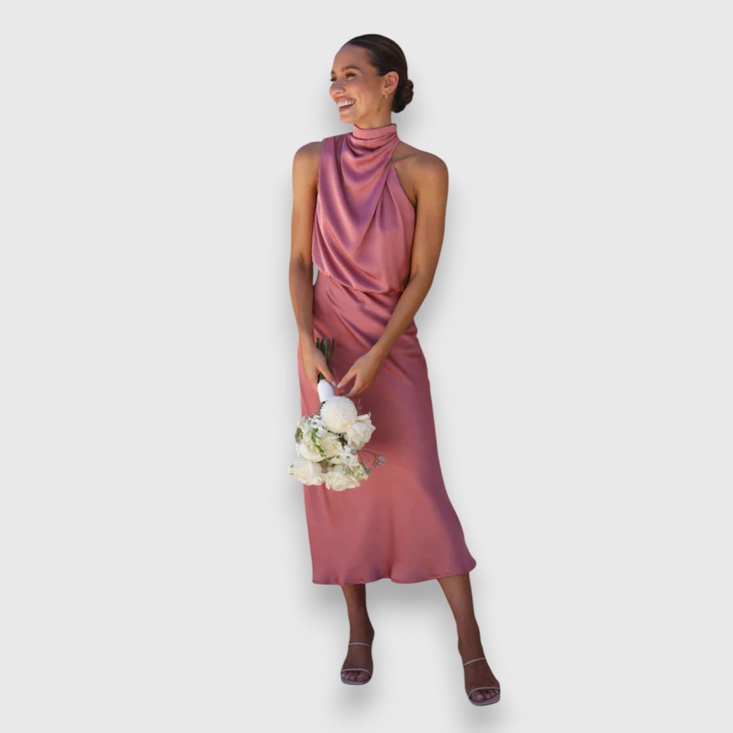 Midi feestjurk dames elegant flatterend chic – Lurevina
