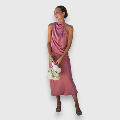 Midi feestjurk dames elegant flatterend chic – Lurevina