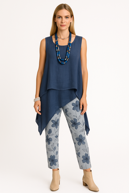 Tweedelige dames set met top en printbroek – Mila