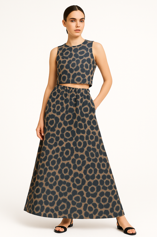Tweedelige leopardset met rok en top – Jada