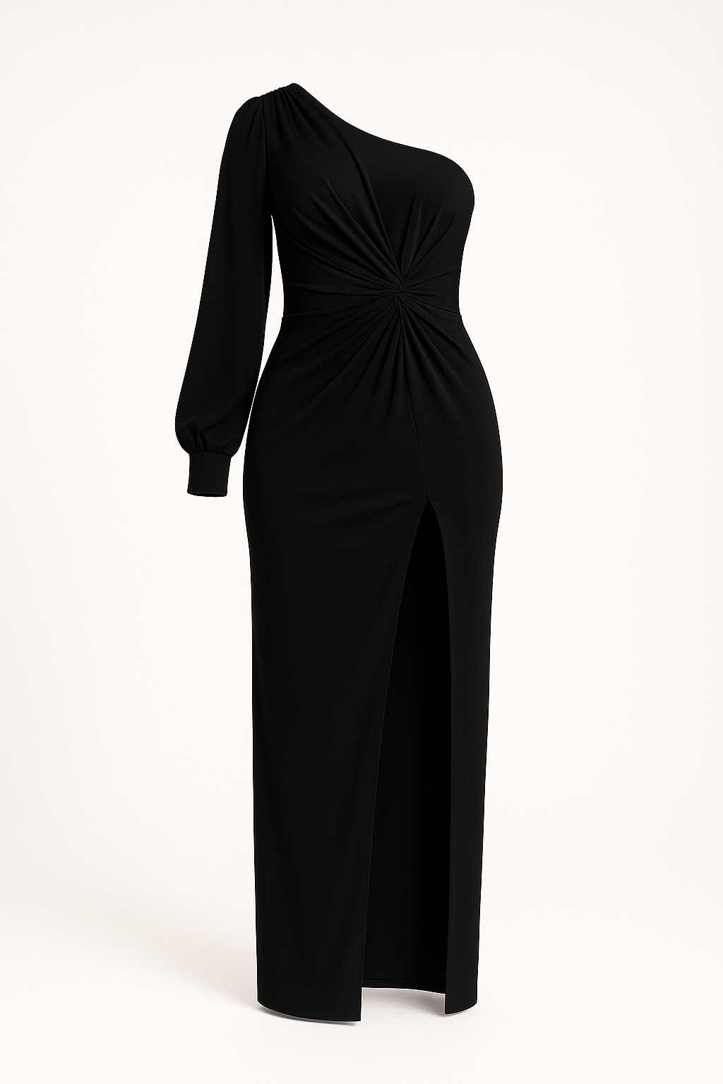 Één-schouder galajurk met elegante split – Lara