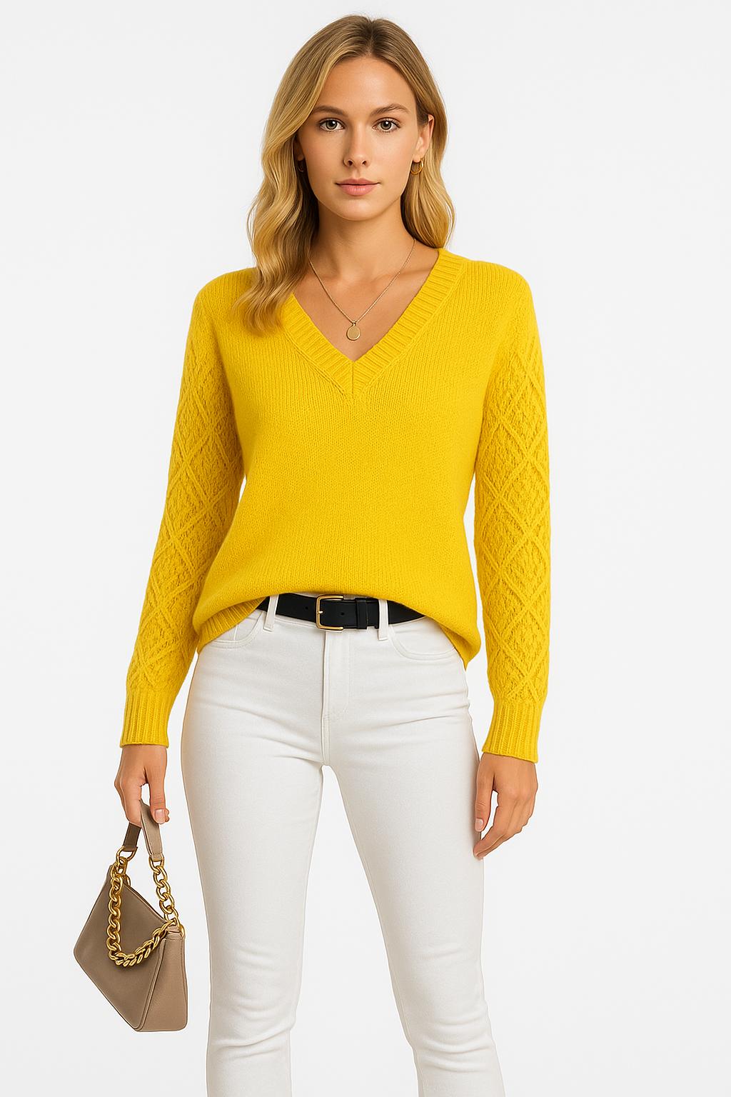 Casual V-hals Trui – Comfortabel en Stijlvol – Jade