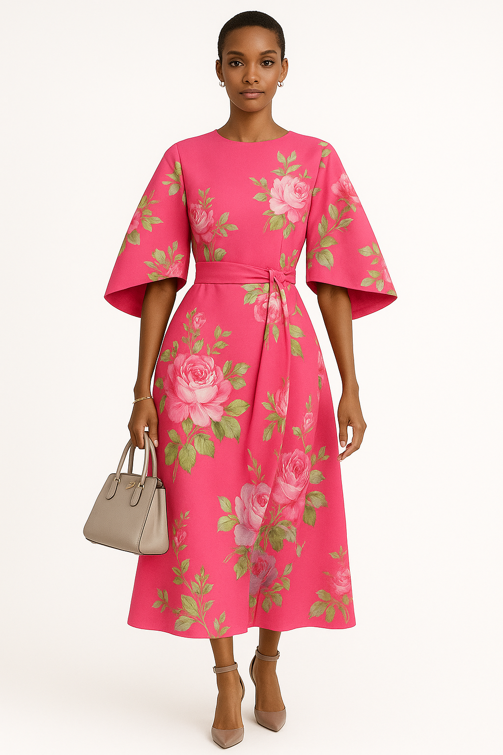 Elegante damesjurk met bloemenprint en pasvorm – Celeste