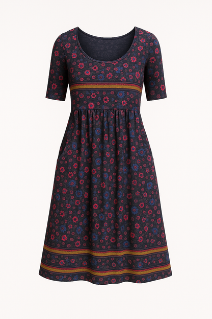 Boho zomerjurk met volants en bloemenprint – Lara