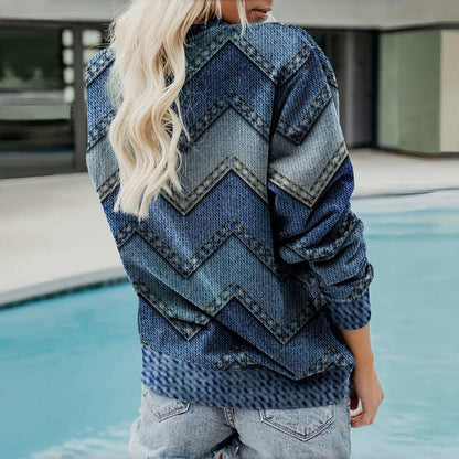 Geometrische gebreide sweater voor warmte en stijl – Olivia