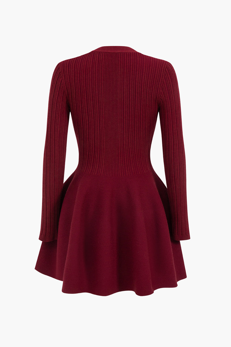 Stijlvolle V-hals jurk met puff zoom – Olivia