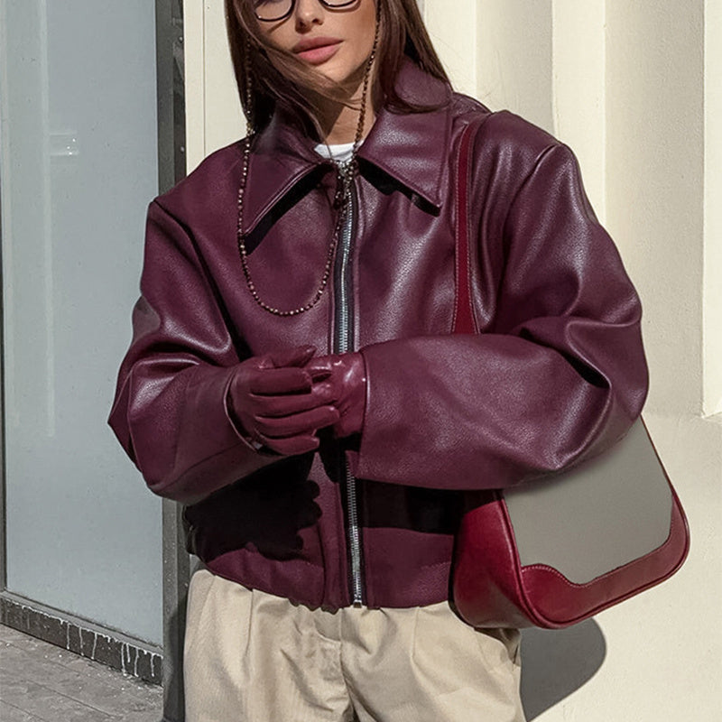 Leren Jas Met Zipper Voor Dames - Emily