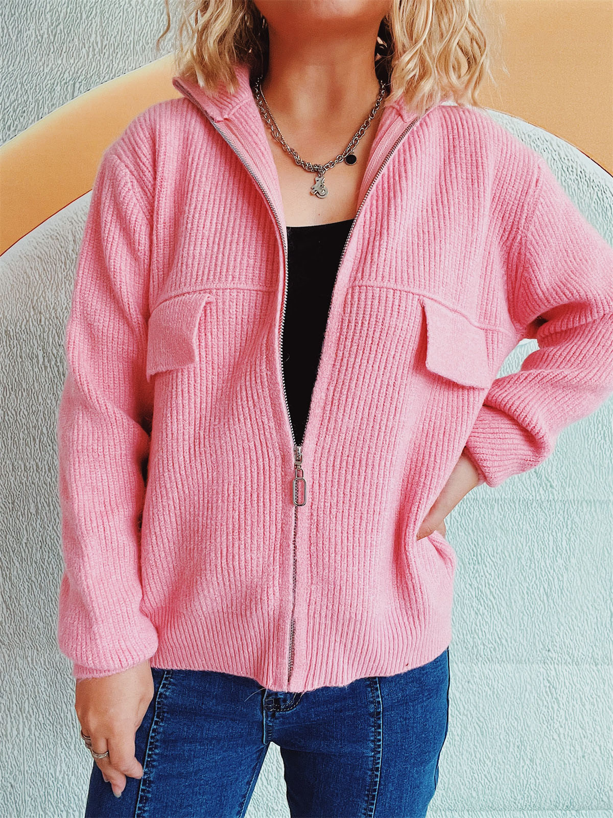 Comfortabele dames cardigan met rits – Julia