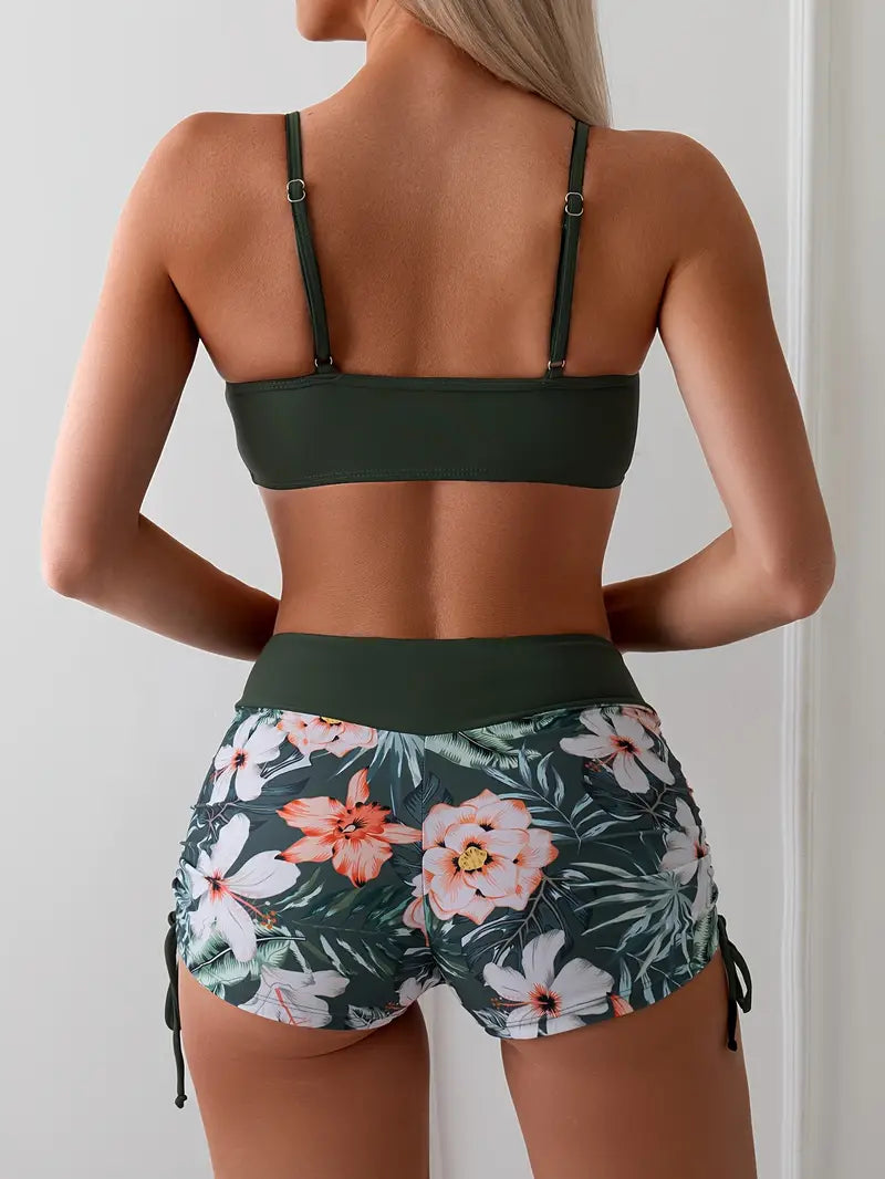 Tropische Bikiniset met Trekkoord en Hoge Taille – Luaréva