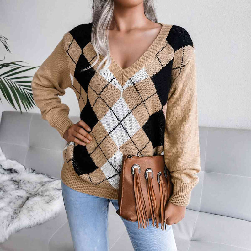Stijlvolle V-hals sweater – Olivia