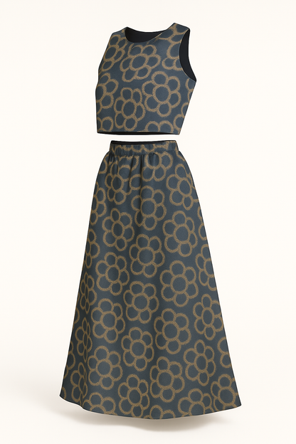 Tweedelige leopardset met rok en top – Jada