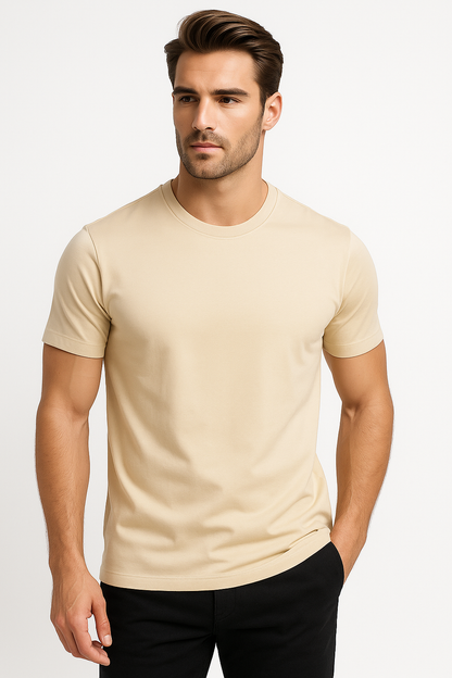 T-shirt heren katoen met geometrisch patroon – Bram