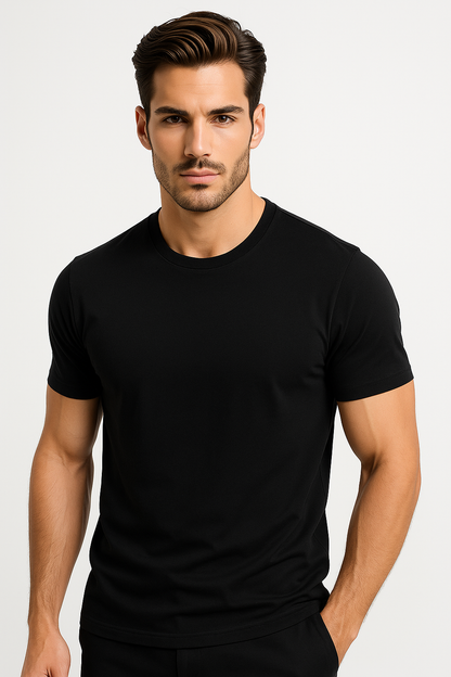 T-shirt heren katoen met geometrisch patroon – Bram
