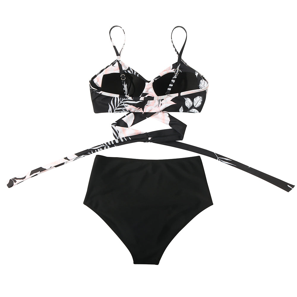 High-Waist Bikiniset met Vintage Print en Shape – Neravelle