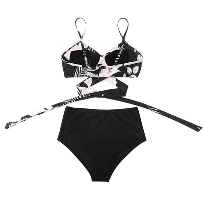 High-Waist Bikiniset met Vintage Print en Shape – Neravelle